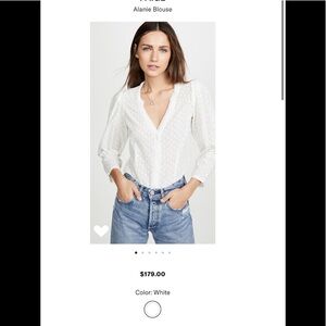 New Paige Alanie Eyelet Blouse white sz ML
